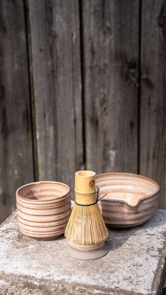 Matcha Set Pink Ribbel